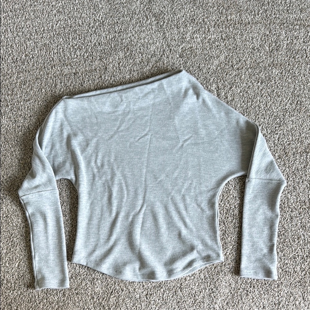 Gray Off-Shoulder Sweater